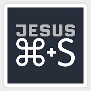 Jesus + Command S Sticker